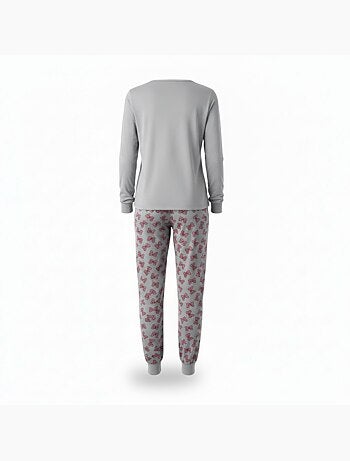 Ozabi ensemble pyjama femme coton doublé polaire broderie lurex