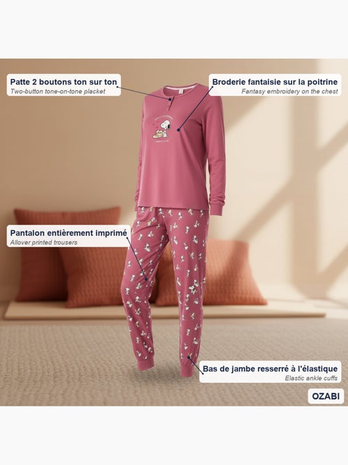 Ozabi ensemble pyjama femme léger broderie motif fantaisie - Kiabi
