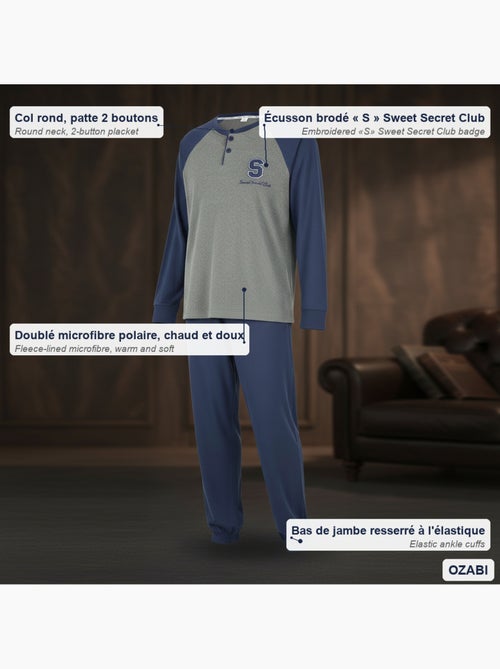 Ozabi ensemble pyjama homme doublé polaire bicolore sweet secret club - Kiabi Ozabi ensemble pyjama homme doublé polaire bicolore sweet secret club - Kiabi