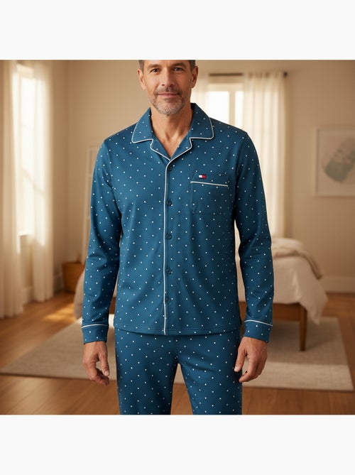 Ozabi ensemble pyjama homme doublé polaire boutonné petits pois - Kiabi
