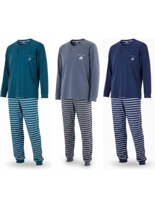 Ozabi ensemble pyjama homme doublé polaire pack de 3 coloris assortis - Kiabi