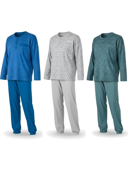 Ozabi ensemble pyjama homme long pack de 3, haut imprimé col boutonné - Kiabi Ozabi ensemble pyjama homme long pack de 3, haut imprimé col boutonné - Kiabi