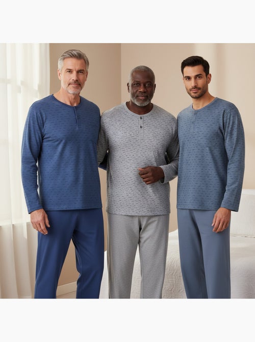 Ozabi ensemble pyjama homme long pack de 3, haut imprimé col boutonné - Kiabi Ozabi ensemble pyjama homme long pack de 3, haut imprimé col boutonné - Kiabi