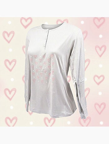 OZABI Ensemble Pyjama Long Femme Haut Manches Longues