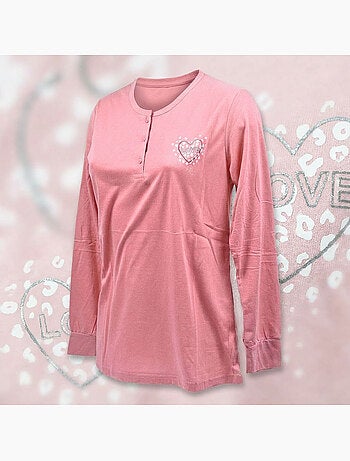 OZABI Ensemble Pyjama Long Femme Haut Manches Longues
