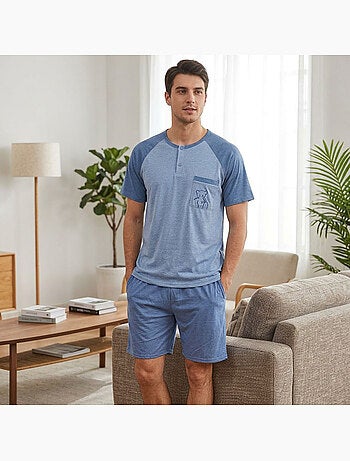 OZABI Ensemble Pyjama Pyjama Court Homme Coton