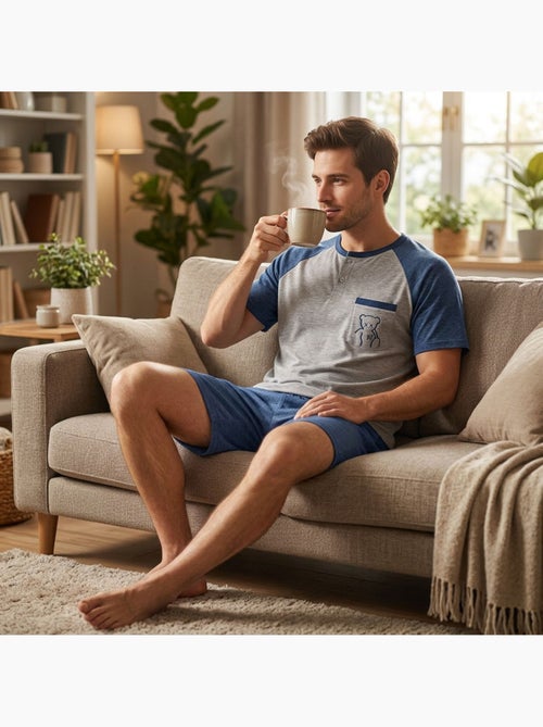 OZABI Ensemble Pyjama Pyjama Court Homme Coton - Kiabi OZABI Ensemble Pyjama Pyjama Court Homme Coton - Kiabi