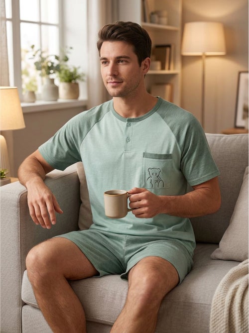 OZABI Ensemble Pyjama Pyjama Court Homme Coton - Kiabi OZABI Ensemble Pyjama Pyjama Court Homme Coton - Kiabi