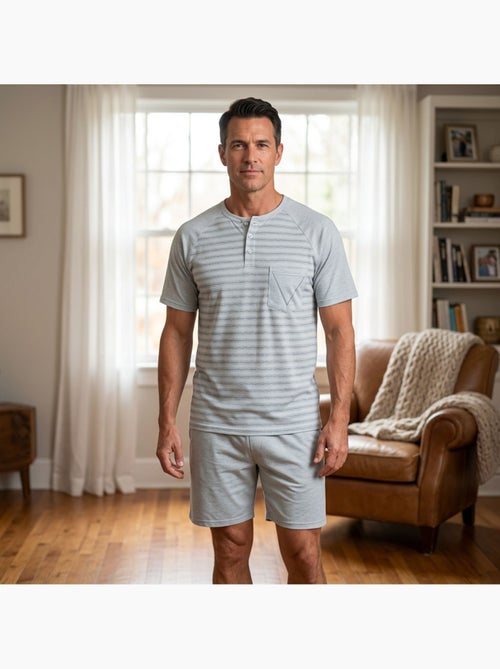 OZABI Ensemble Pyjama Pyjama Court Homme Coton - Kiabi OZABI Ensemble Pyjama Pyjama Court Homme Coton - Kiabi