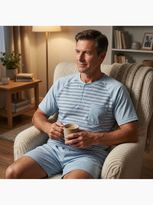 OZABI Ensemble Pyjama Pyjama Court Homme Coton - Kiabi OZABI Ensemble Pyjama Pyjama Court Homme Coton - Kiabi