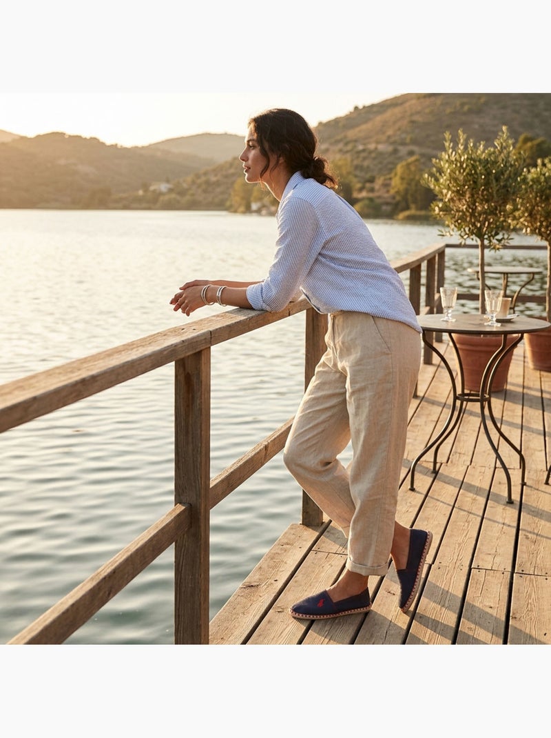 Ozabi espadrilles homme made in espagne toile coton été Bleu marine - Kiabi