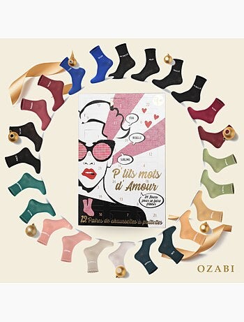 Ozabi glitterkousen adventskalender - cadeauset 12 paar