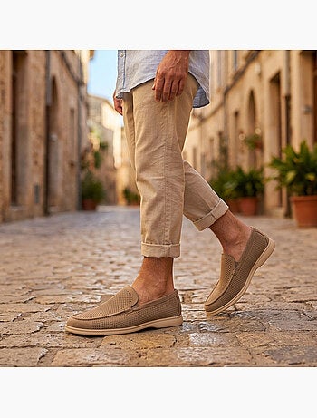Ozabi heren mocassins microperfored premium slip on