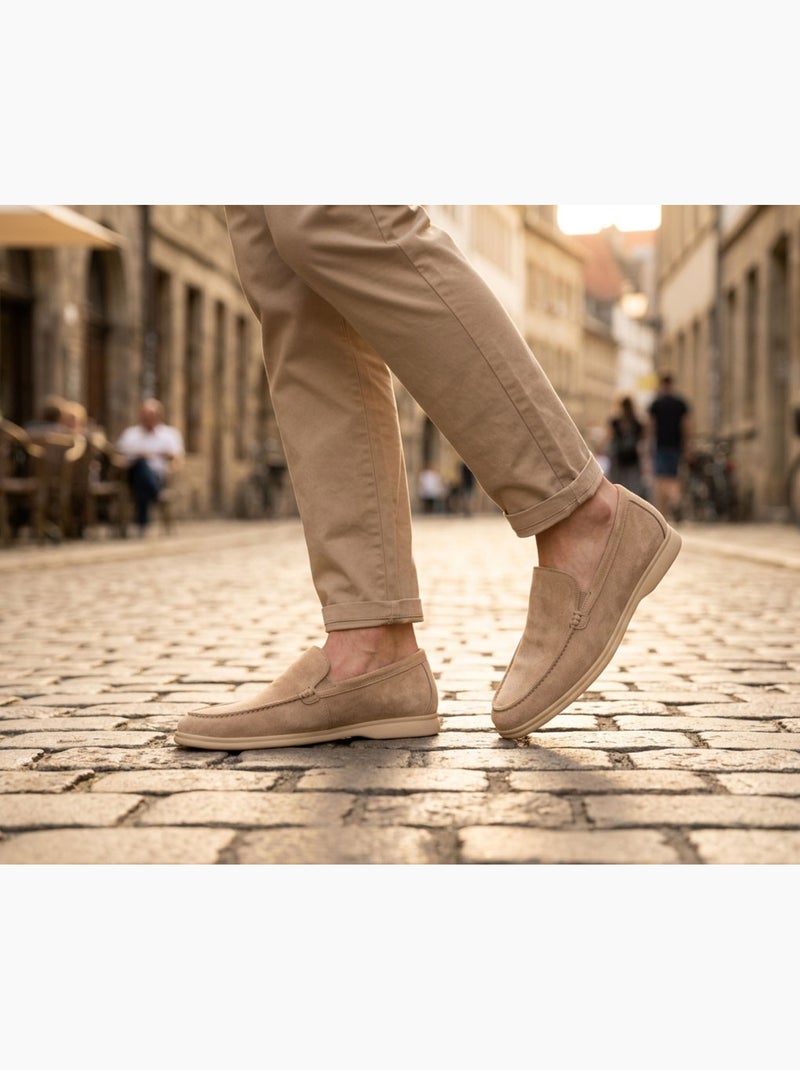 OZABI Heren Mocassins Suède Comfort Slip-On Premium Beige - Kiabi
