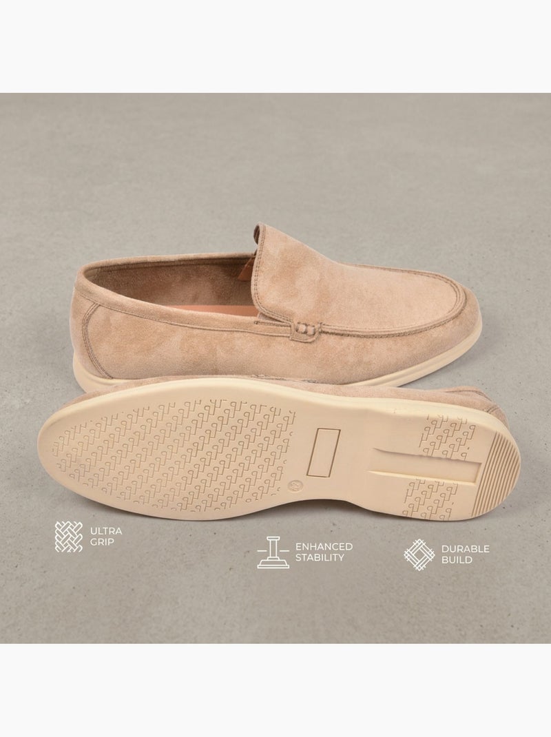 OZABI Heren Mocassins Suède Comfort Slip-On Premium Beige - Kiabi