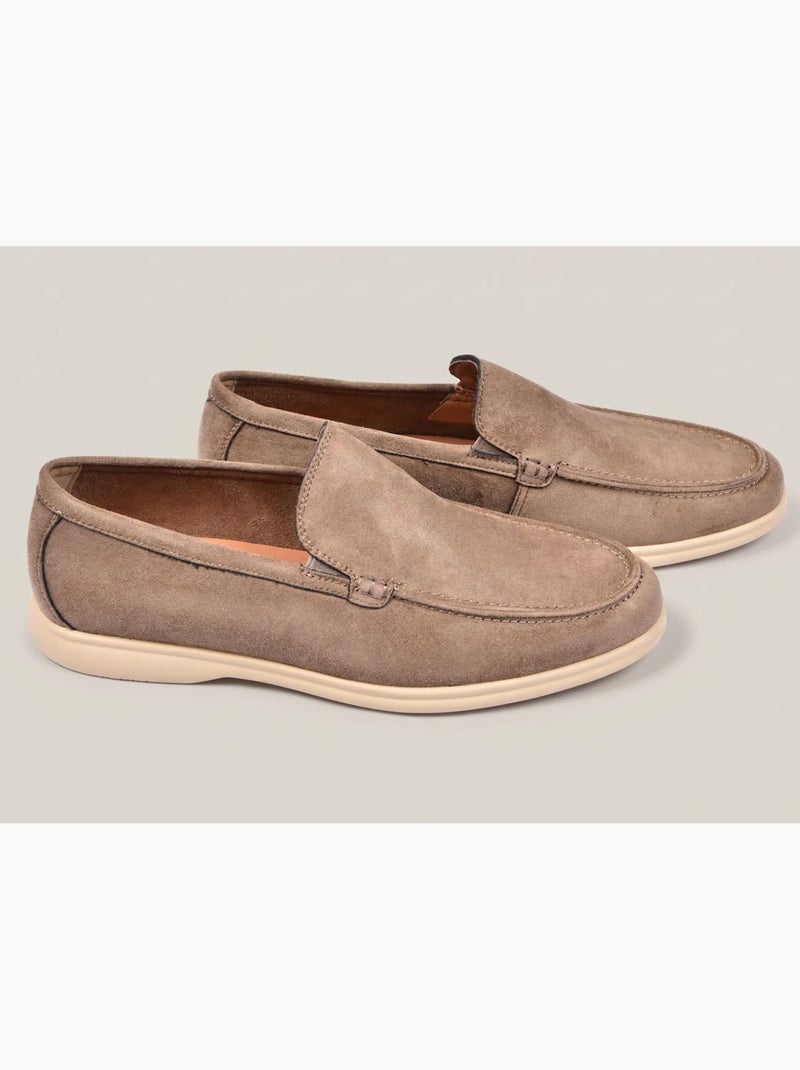 OZABI Heren Mocassins Suède Comfort Slip-On Premium Taupe - Kiabi