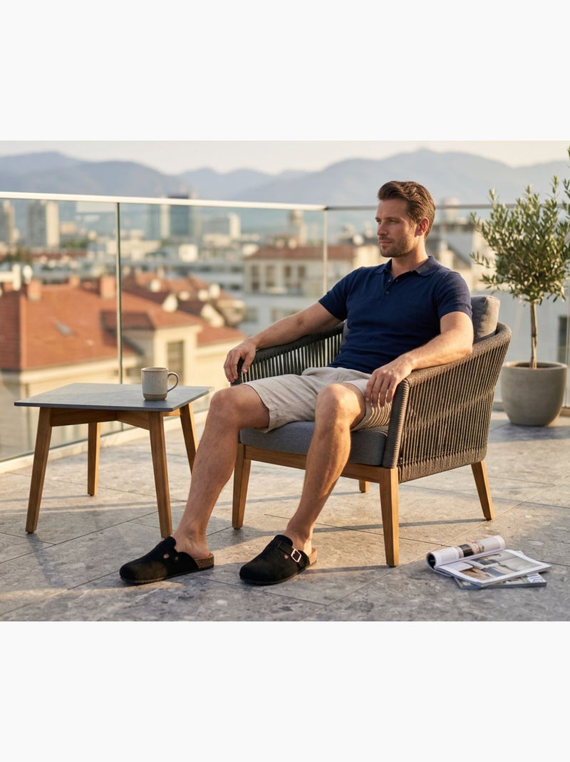 Ozabi heren muiltjes comfort ergonomisch verstelbare gesp Zwart - Kiabi
