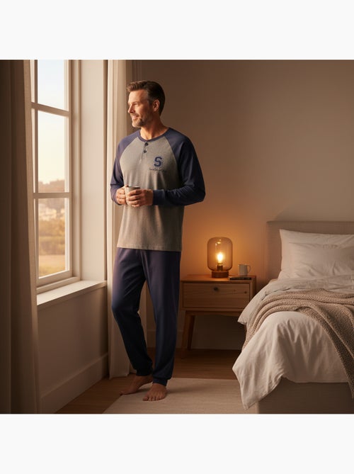 Ozabi heren pyjama fleece gevoerd bicolor sweet secret club - Kiabi Ozabi heren pyjama fleece gevoerd bicolor sweet secret club - Kiabi