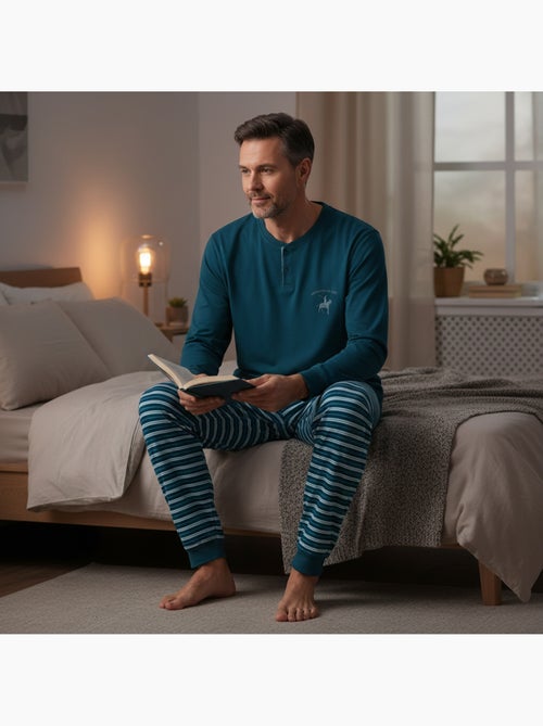 Ozabi heren pyjama fleece gevoerd borduursel - Kiabi Ozabi heren pyjama fleece gevoerd borduursel - Kiabi