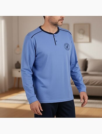 Ozabi heren pyjama fleece gevoerd borduursel