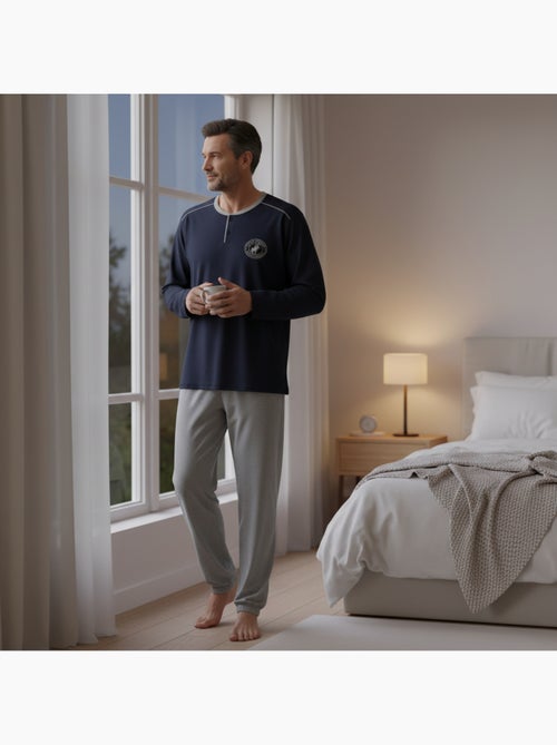 Ozabi heren pyjama fleece gevoerd borduursel - Kiabi Ozabi heren pyjama fleece gevoerd borduursel - Kiabi
