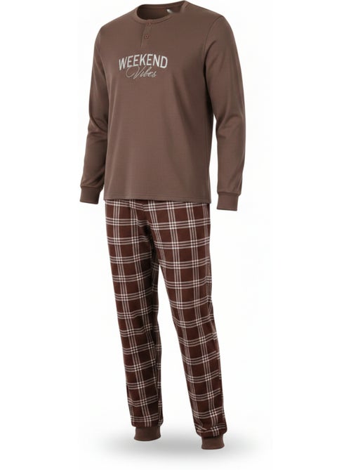 Ozabi heren pyjama fleece gevoerd borduurwerk weekend vibes - Kiabi Ozabi heren pyjama fleece gevoerd borduurwerk weekend vibes - Kiabi
