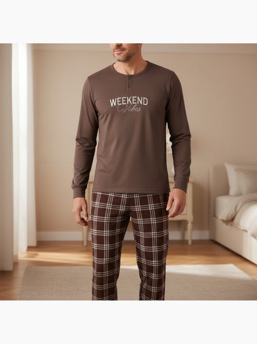 Ozabi heren pyjama fleece gevoerd borduurwerk weekend vibes - Kiabi Ozabi heren pyjama fleece gevoerd borduurwerk weekend vibes - Kiabi