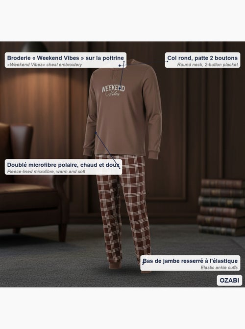 Ozabi heren pyjama fleece gevoerd borduurwerk weekend vibes - Kiabi Ozabi heren pyjama fleece gevoerd borduurwerk weekend vibes - Kiabi