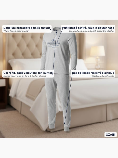 Ozabi heren pyjama fleece gevoerd print geborduurd - Kiabi Ozabi heren pyjama fleece gevoerd print geborduurd - Kiabi