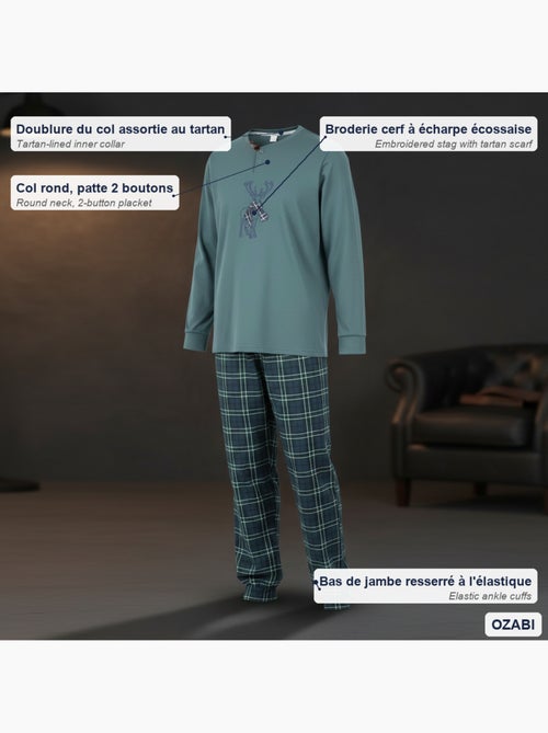 Ozabi heren pyjama katoen schotse hertborduurwerk - Kiabi Ozabi heren pyjama katoen schotse hertborduurwerk - Kiabi