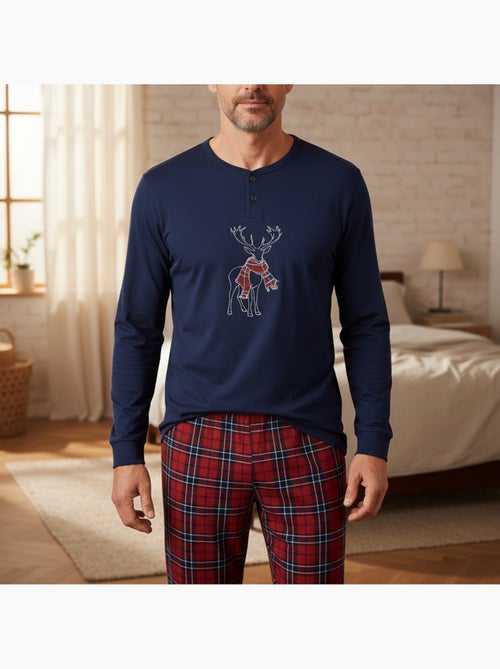 Ozabi heren pyjama katoen schotse hertborduurwerk - Kiabi Ozabi heren pyjama katoen schotse hertborduurwerk - Kiabi