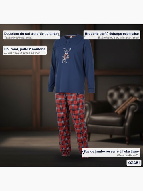 Ozabi heren pyjama katoen schotse hertborduurwerk - Kiabi Ozabi heren pyjama katoen schotse hertborduurwerk - Kiabi