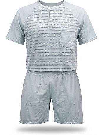 OZABI Heren Pyjama Korte Broek Katoen