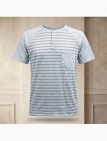 OZABI Heren Pyjama Korte Broek Katoen