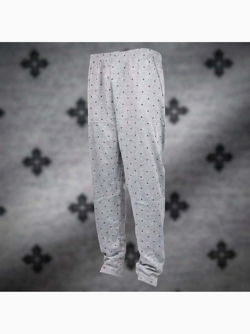 OZABI Heren Pyjama Lang Geboord Overhemdkraag Ultra Zacht Marineblauw - Kiabi