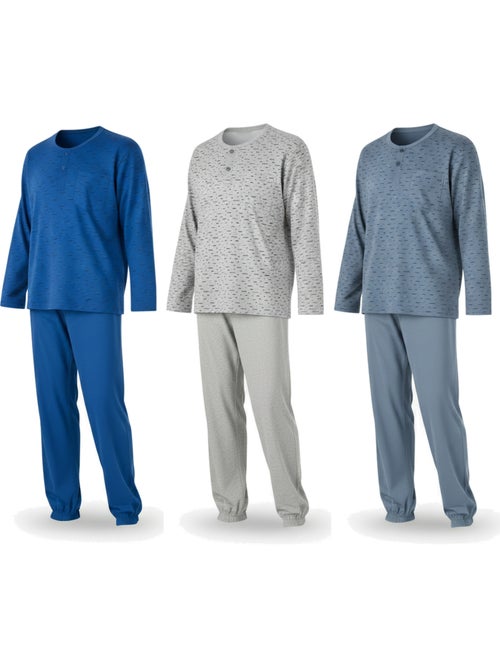 Ozabi heren pyjama set van 3, lange pyjama print kraag knopen - Kiabi Ozabi heren pyjama set van 3, lange pyjama print kraag knopen - Kiabi