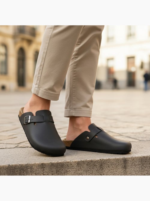 Ozabi heren slippers synthetisch leer verstelbare gesp kurk zool - Kiabi Ozabi heren slippers synthetisch leer verstelbare gesp kurk zool - Kiabi