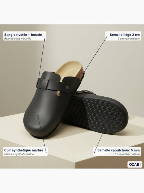 Ozabi heren slippers synthetisch leer verstelbare gesp kurk zool - Kiabi Ozabi heren slippers synthetisch leer verstelbare gesp kurk zool - Kiabi