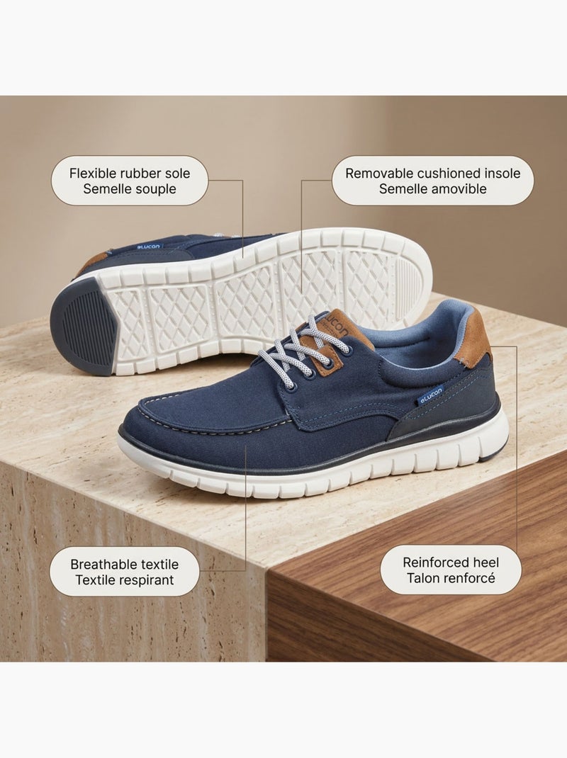 OZABI Heren sneaker comfort zachte zool bootsstijl Blauw - Kiabi