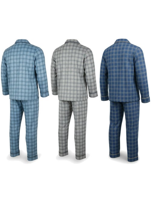 Ozabi herenpyjama set van 3, katoen gevoerd fleece, lange mouwen - Kiabi