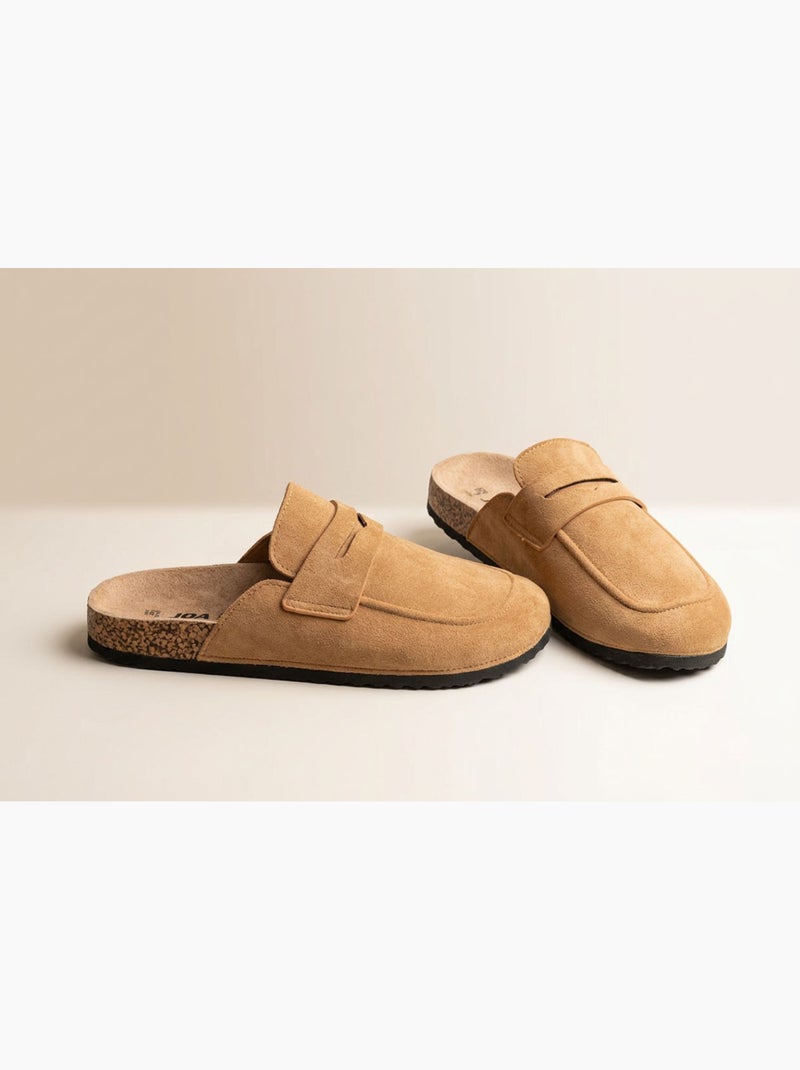 Ozabi herensabots mule gesloten comfort nubuck Camel - Kiabi