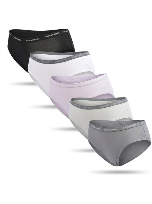 OZABI Lot 5 Culottes Femme Coton Mini Dentelle Nœud Satin - Kiabi