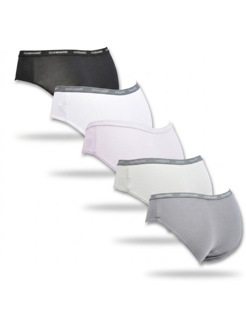 OZABI Lot 5 Culottes Femme Coton Mini Dentelle Nœud Satin - Kiabi