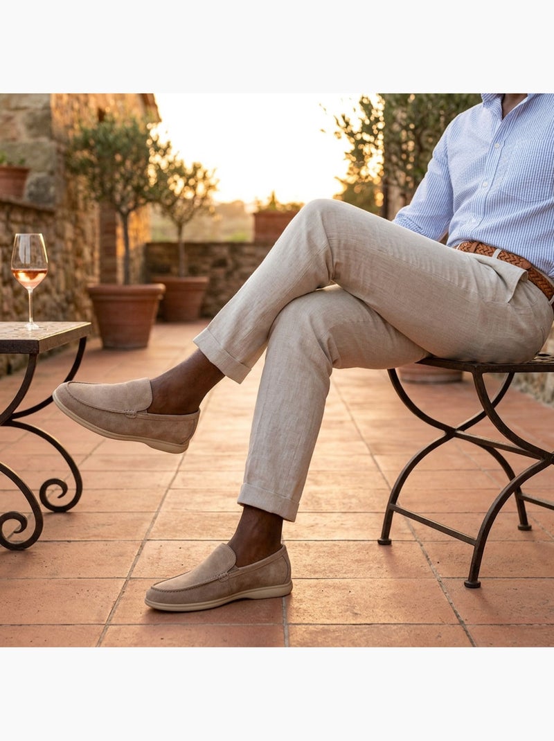 OZABI Mocassins Homme Premium Suédine Confort Slip-On Beige - Kiabi