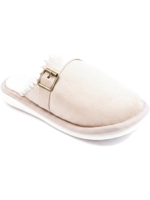 Ozabi mules femme, aspect daim, broderie scandinave, doublure fourrure - Kiabi Ozabi mules femme, aspect daim, broderie scandinave, doublure fourrure - Kiabi