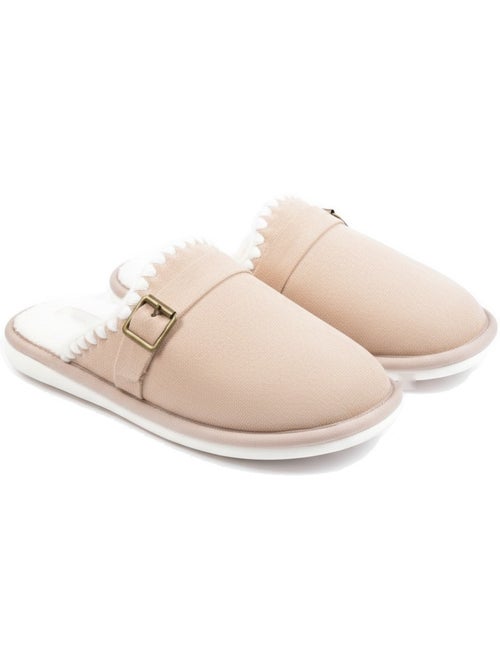 Ozabi mules femme, aspect daim, broderie scandinave, doublure fourrure - Kiabi Ozabi mules femme, aspect daim, broderie scandinave, doublure fourrure - Kiabi