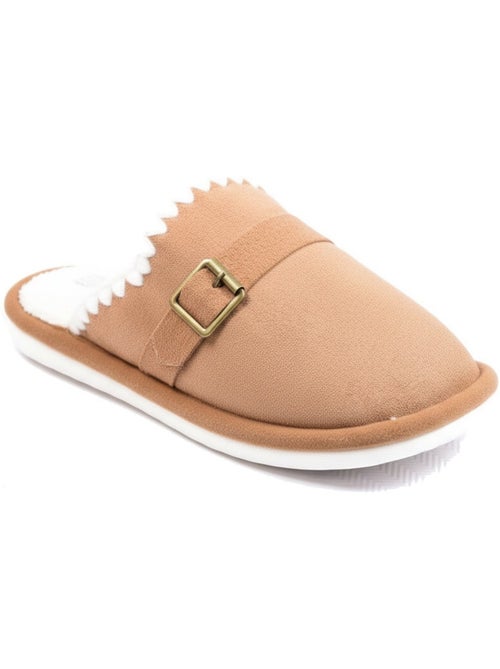 Ozabi mules femme, aspect daim, broderie scandinave, doublure fourrure - Kiabi Ozabi mules femme, aspect daim, broderie scandinave, doublure fourrure - Kiabi