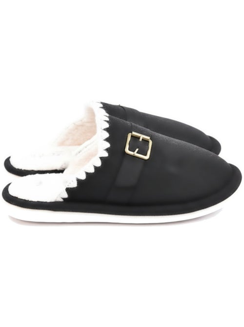 Ozabi mules femme, aspect daim, broderie scandinave, doublure fourrure - Kiabi Ozabi mules femme, aspect daim, broderie scandinave, doublure fourrure - Kiabi