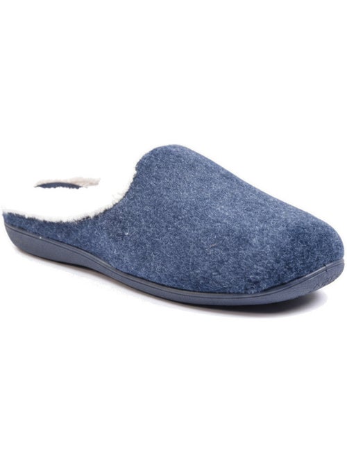 Ozabi mules femme hiver, feutrine unie chinée, encolure fausse fourrure - Kiabi Ozabi mules femme hiver, feutrine unie chinée, encolure fausse fourrure - Kiabi