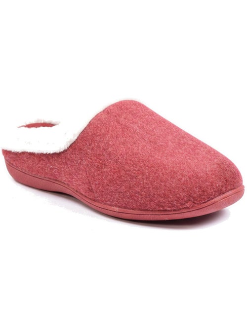 Ozabi mules femme hiver, feutrine unie chinée, encolure fausse fourrure - Kiabi Ozabi mules femme hiver, feutrine unie chinée, encolure fausse fourrure - Kiabi